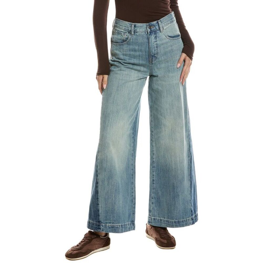 Current/Elliott Womens Denim Wide Leg Jean, Blue